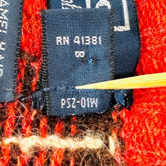 Vintage Polo Ralph Lauren Wool/Camel Hair Sweater Tartan Plaid Suede Elbow Patch - Picture 8 of 8